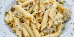 Penne mit Pilzen und Sahnesauce